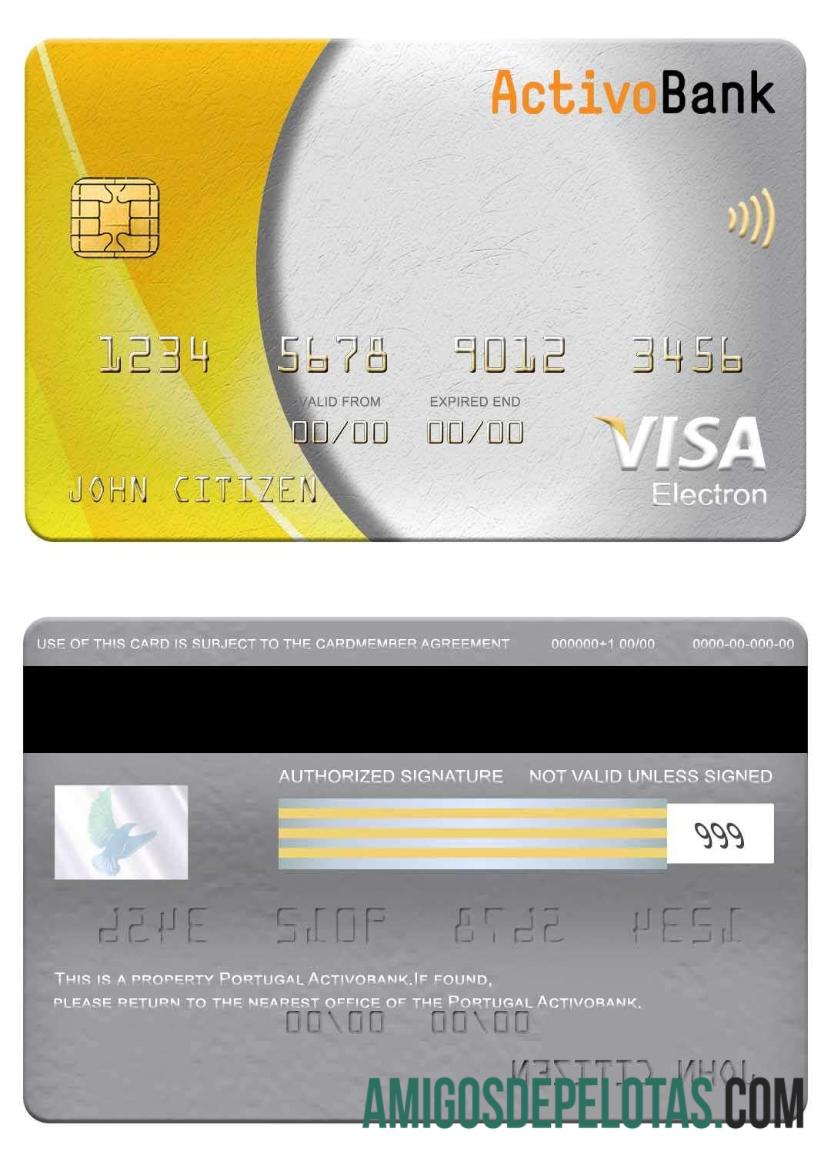 Portugal Activobank Visa Electron Card example